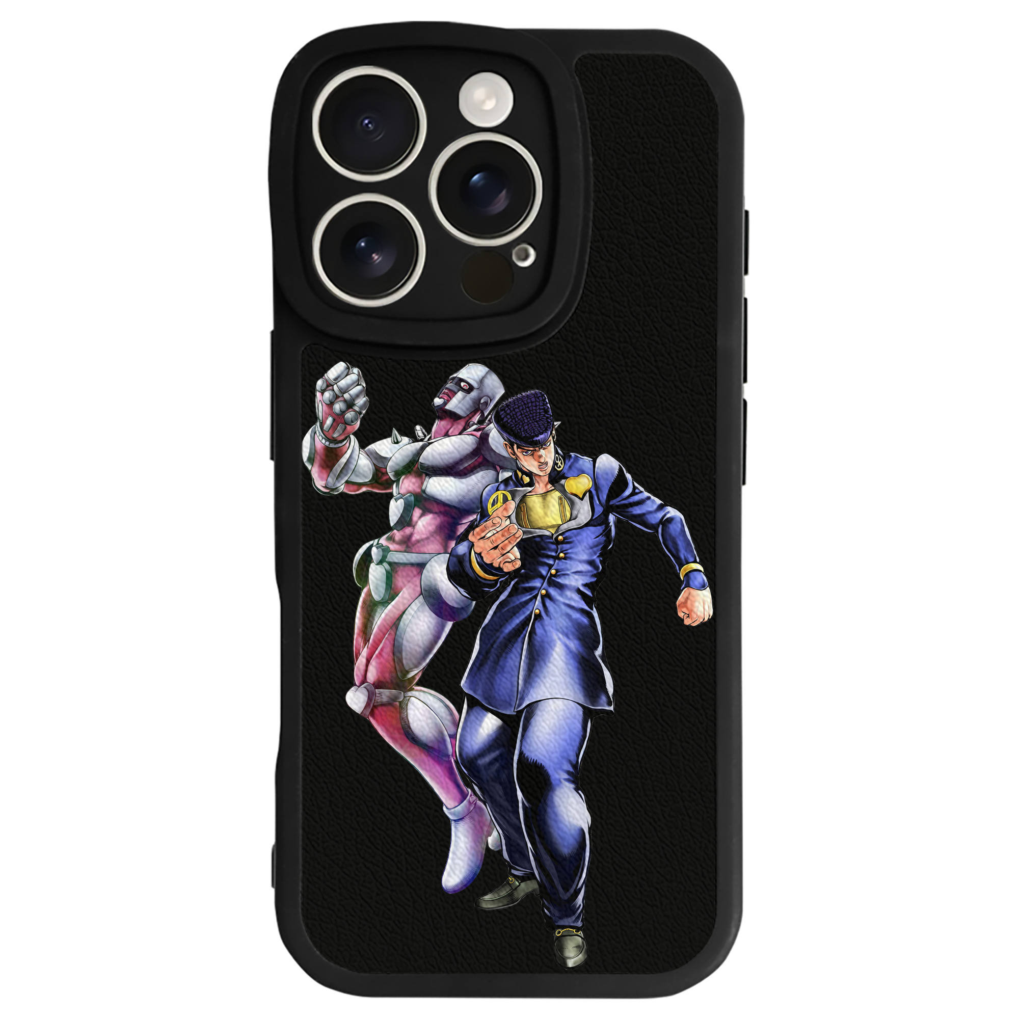 （画像用） ジョジョの奇妙な冒険 ひがしかた じょうすけ JoJo's Bizarre Adventure Higashikata Josuke 【iPhone 16シリーズ対応】シリコンスマホケース（レザー調） 材質：シリコン
